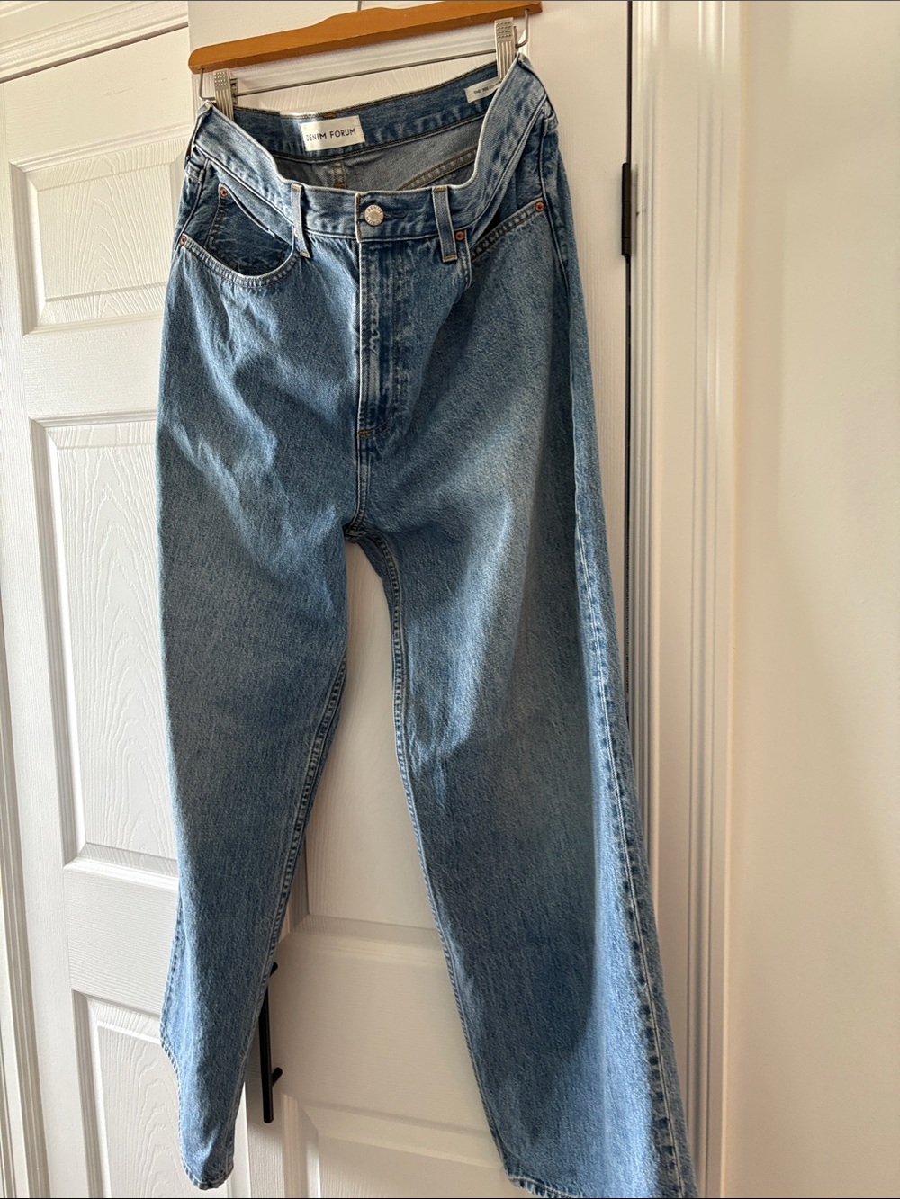Denim Forum Women's Wide-Leg Light Blue Jeans